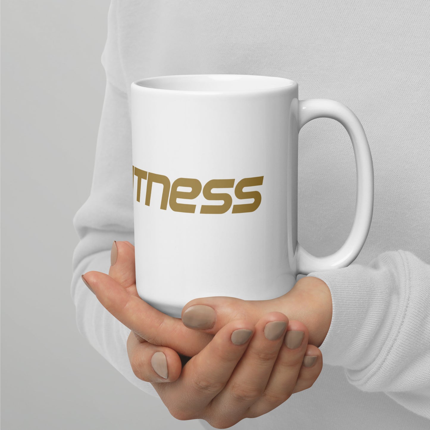 Taza blanca brillante